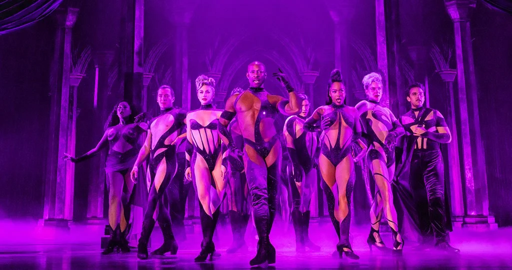 Taurean Everett (center) and Cast in the Original Broadway Cast of DEATH BECOMES HER. - Photo by Matthew Murphy and Evan Zimmerman, MurphyMade