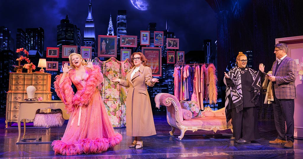 Megan Hilty, Jennifer Simard, Josh Lamon and Christopher Sieber in the Original Broadway Cast of DEATH BECOMES HER. - Photo by Matthew Murphy and Evan Zimmerman, MurphyMade