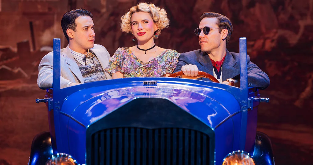 Joshua Grosso (Nick Carraway), Lila Coogan (Myrtle Wilson), Will Branner (Tom Buchanan) in the First National Touring Company of THE GREAT GATSBY. Photo by Evan Zimmerman for MurphyMade.