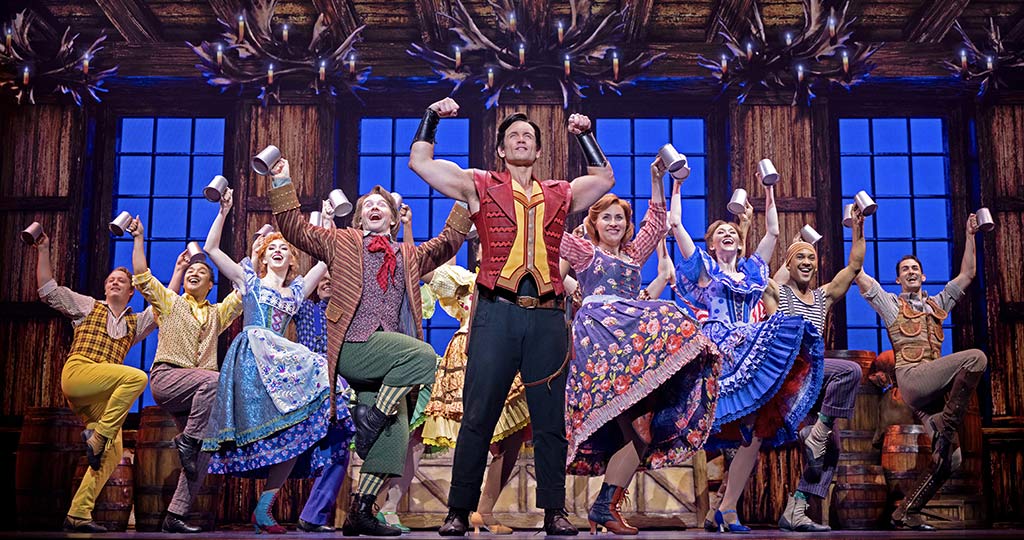 Harry Francis as Lefou and Stephen Mark Lukas as Gaston. Disney's Beauty and the Beast. Photo by Matthew Murphy. © Disney