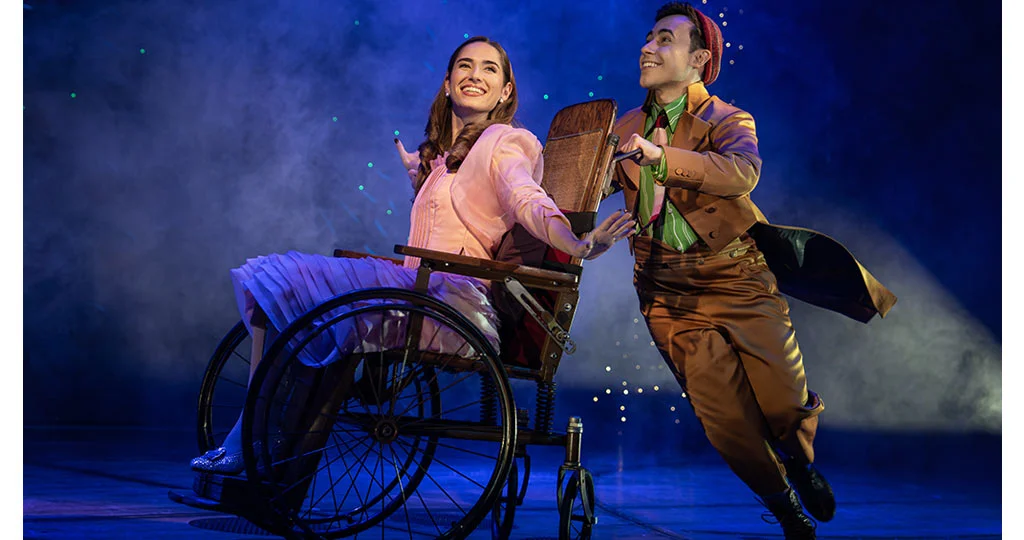 Cristina Sastre as Nessarose and Pablo David Laucerica as Boq in the North American Tour of WICKED, photo by Joan Marcus