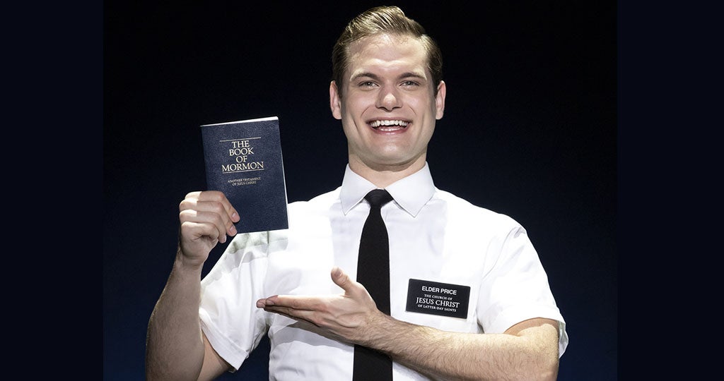 Sam McLellan in THE BOOK OF MORMON North American tour; Photo by Julieta Cervantes