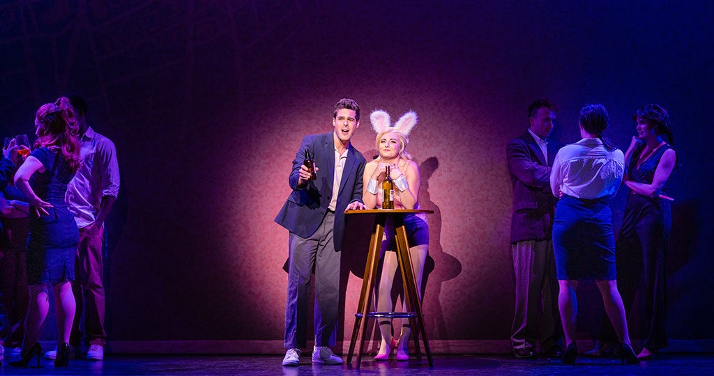 James Oblak as Warner and Hannah Bonnett as Elle Woods in Legally Blonde – The Musical. Photo by Drager Creative.