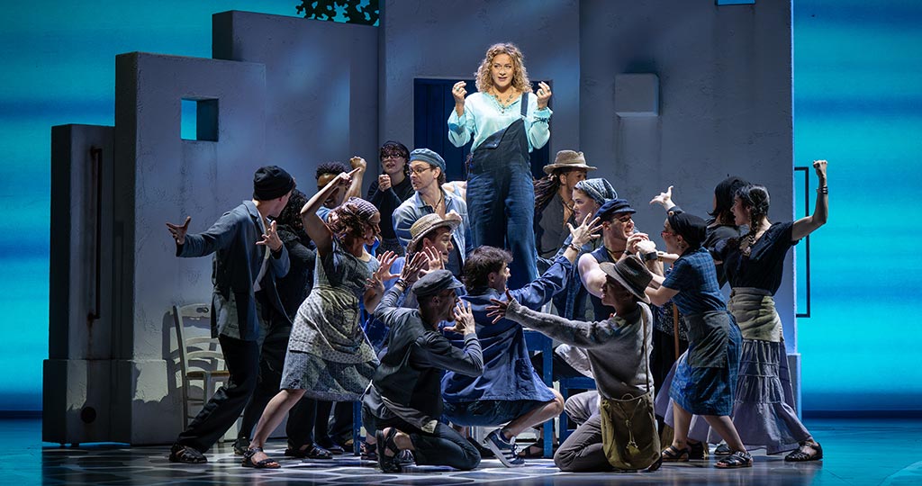 Jessica Crouch (Donna Sheridan), and the Company of MAMMA MIA! 25th Anniversary Tour Photo by Joan Marcus 