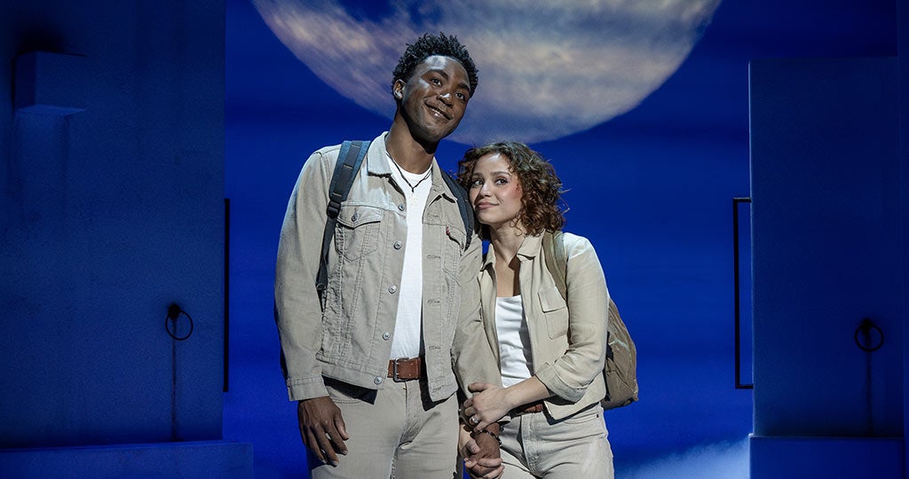 (L to R) Grant Reynolds (Sky), and Juliette M. Ojeda (Sophie Sheridan) Photo by Joan Marcus