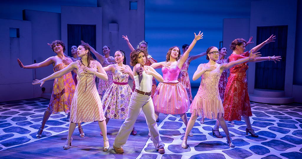 Juliette M. Ojeda (Sophie Sheridan), and the Company of MAMMA MIA! 25th Anniversary Tour Photo by Joan Marcus 